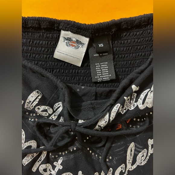 NWOT Vintage Harley-Davidson Black and Orange Strapless Tube Top - Picture 12 of 14